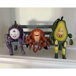 Artist Wooden Fruits & Veggies on a Bench